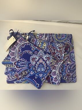Chico's Purple Paisley Print 3 pc. Accessory Set.